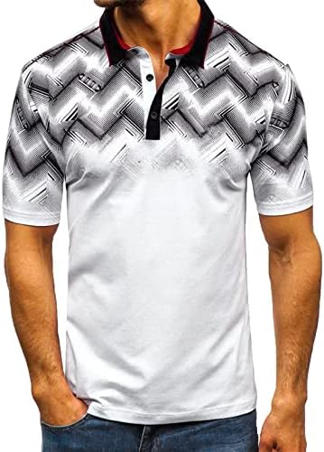 Camisas pólo masculas HDDK Button Buttlet Buttle Neck Patchwork Tops Tops de golfe de verão Camisa de tênis casual de manga curta de