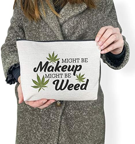 Bolsa de maconha cosmética de maquiagem para mulheres - pode ser maquiagem pode ser uma erva daninha - Zip Travel Bag