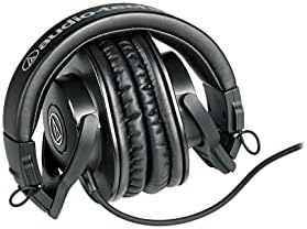 Fones de ouvido de monitor de estúdio profissional de Audio-Technica ATH-M30X, preto