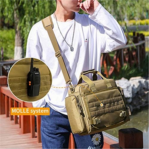 Camgo Tactical Brethercase Roda de laptop Bolsa de bolsa de ombro de estilo militar de 14 polegadas para homens