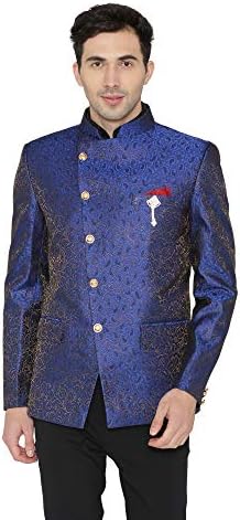 Wintage Banarsi Rayon Casual e festivo Indian Jodhpuri Grandad Blazer de Jodhpuri Blazer: 4 cores