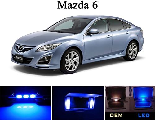 2009 - 2015 Mazda 6 Lâmpadas LED ultra azuis para vaidade/Sunvisor