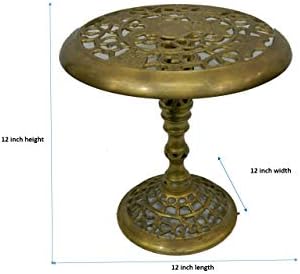 Bharat Haat Pure Brass Metal Table em acabamento fino e arte decorativa BH03928