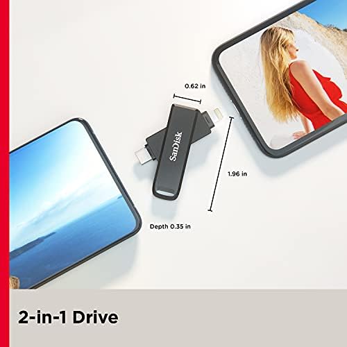 Sandisk 128GB ixpand Flash Drive Luxe para dispositivos iPhone e USB tipo C-SDIX70N-128G-GN6NE & 128GB ULTRA FLAIR