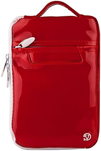 Hydei Red Patent Leather Sleeve Bush com alça para comprimidos de 7 a 8 polegadas