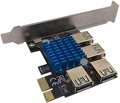 Mineração PCI-E Extender Riser Card 1 para Externo 4 Adaptador USB 3.0 Card Slots Slots PCI-E Adaptador Multiplicador