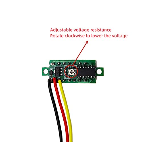 Haldzemo 0,28 polegadas de três linhas medidor de tensão Mini medidor de voltímetro Digital LED