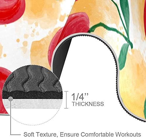 Ioga tanta lindas cerejas de tinta Padrão Eco Friendly Non Slip Fitness Exercition tapete para pilates e exercícios