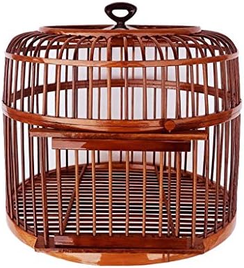 Razzum grande gaiola de pássaro artesanal gaiola de pássaro bambu anel pendurado de bambu adequado para arremesso de pássaro ornamental