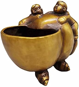 Dailyint Brass Boy Give Money Ashtray Decoration Home Decoration Room Office Office Antique Business Gift Statue Decoration