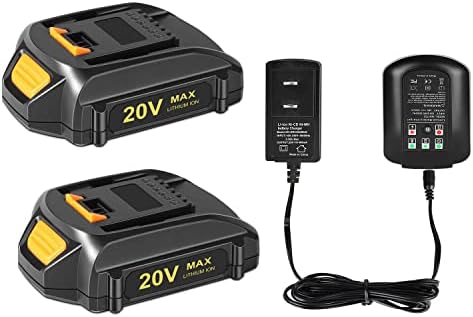Kunlun 2-Pack 3.5Ah 20V Baterias e pacote de carregador para ferramentas WORX 20V