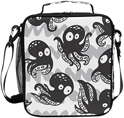 Cartoon Octopus Funny Lunch Box Tote reutilizável bolsa mais fria para mulheres para mulheres