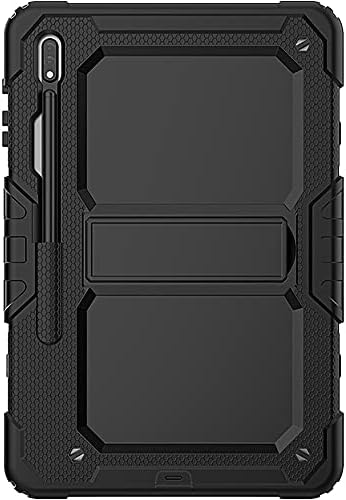 SAHARACASE - CAPA DE CASE DE SERIAÇÃO DE DEFESA PARA SAMSUNG Galaxy Tab S8 [pára -choques à prova de choque] Proteção de tela cheia robusta Integrado Kickstand Antislip Capa - Black