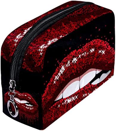 Bolsas de cosméticos para mulheres, bolsas de bolsas Makeup Organizer Makeup Bag Girls, Moda Red Pattern Red Moda