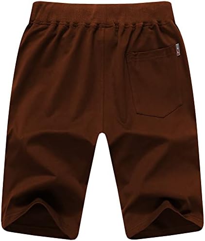 Chrisuno Men's Shorts Cantura elástica atlética shorts com bolsos com zíper