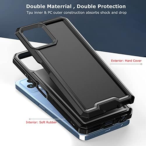 Vinve para T-Mobile Revvl 6 Pro 4G Case com protetor de tela de vidro temperado, [Proteção de grau militar] Caso de