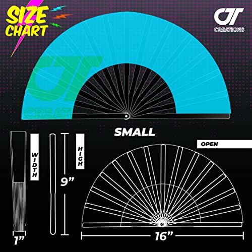 Fan Ctt-Mini Dobring- 9 polegadas de altura 16 polegadas de largura- ventilador- ventilador para eventos rave concertos e festival- luz e compacto