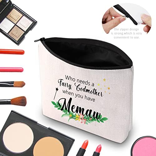 CMNIM MELHOR MEMAW Ever Cosmetic Bag Gifts para Memaw Birthday Gift de netos que precisam de uma fada madrinha quando