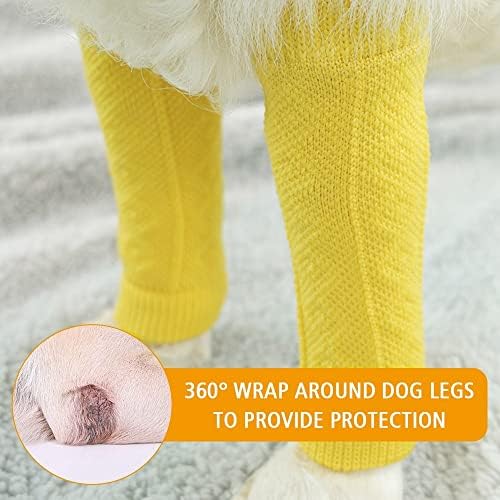 Aquecedores de perna de estimação do Dongker, com cinta de cachorro de malha mangas da perna de estimação para cães
