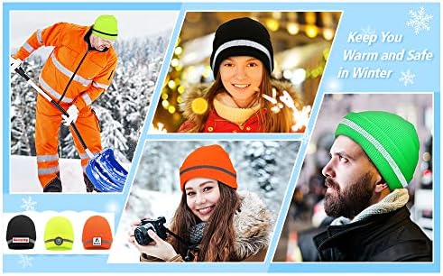 Yoweshop personaliza unissex alto chapéu de gorro refletivo ao ar livre chapéu de malha de malha de inverno para homens e mulheres