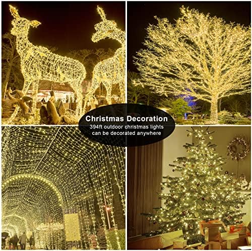 Yilinm Christmas Lights Outdoor 1000 LED 405 pés à prova d'água Luzes de árvore de Natal com Remote & Timer 8 Modos