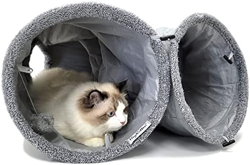 Heykitten 12 x 50 colapsível gato de gato túnel, esconde-esconde brinquedos de estimação para gatinhos internos, filhotes, coelhos, coelhos e cães pequenos