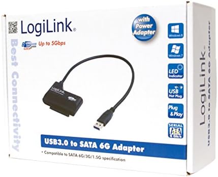 Logilink AU0013 Adaptateur USB 3.0 Vers Sata Noir