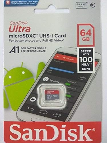 Sandisk 64GB SDXC Micro Ultra Memory Card Pacle trabalha com Motorola Moto G6, G6 Play, G6 Plus, G6+ Plus tudo, menos Stromboli Combo Card Reader
