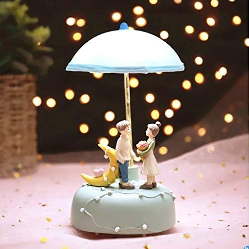 LhllHl Moon Casal Gift Umbrella Night Light Music Box Music Light Gift Aniversário do Dia dos Namorados