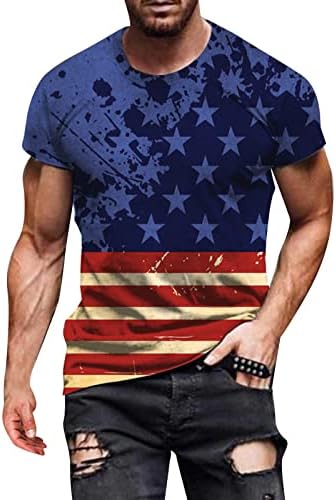 Soldado UBST T-shirts patrióticos de manga curta para homens American Flag Graphic Tee Tops Summer 4 de julho Tshirts casuais