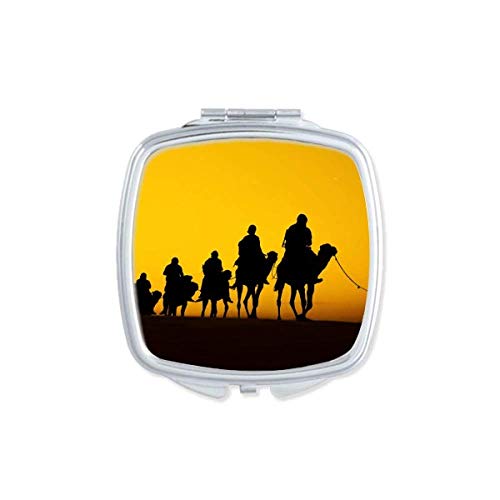 Contorno Journey Journey Silk Road Camel Desert espelho portátil compacto maquiagem de bolso de dupla face de vidro