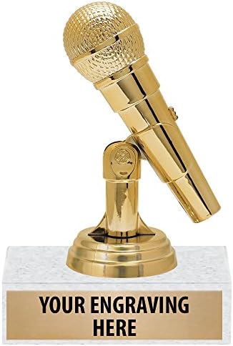Troféus musicais de microfone de ouro - prêmios de troféu de canto personalizados