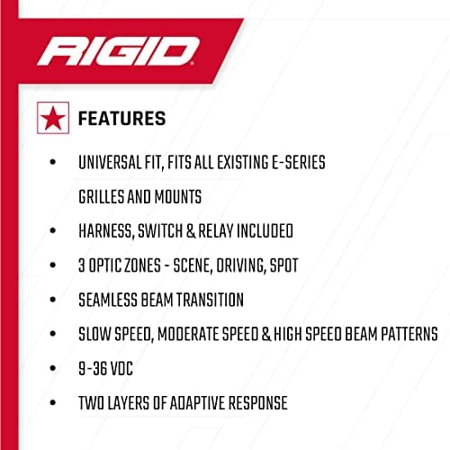 Rigid Industries-Adaptar a barra de luz LED da série E, 20 polegadas: luz off-road para ATV e automóvel