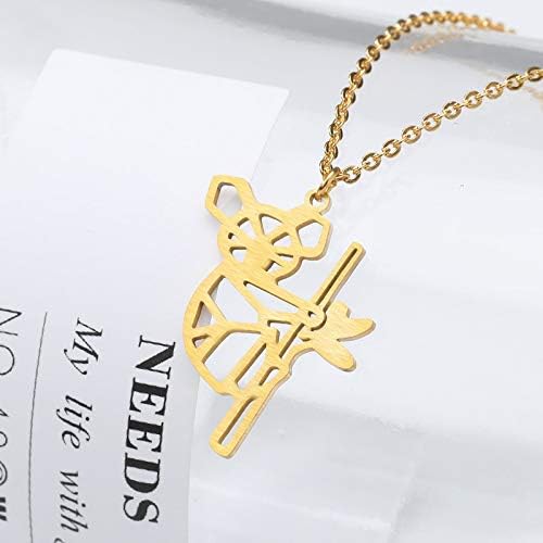 T3Store Koala Animals Colar minimalista Jóias de pendente de ouro geométricas de ouro para mulheres Melhor amiga - cor de ouro