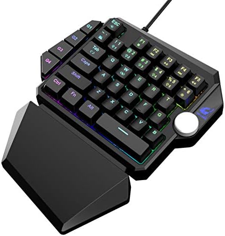 Comigeewa portátil com uma mão de um teclado mecânico com fio RGB LED LED LID CB8