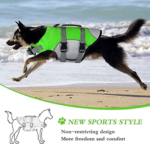 Wtzwy Reflexive Dog Life Jacket, Beach Lake Butyancy Ripstop Dog Security Colle