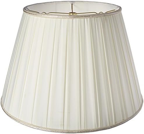 Royal Designs Round Pleated Designer Lamp Shade, Egg Shell/Ivory 10,5 x 16 x 11