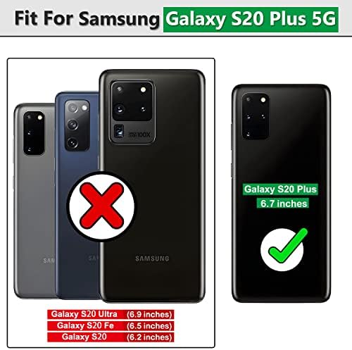 Compatível com o caso Samsung Galaxy S20 Plus, Case Samsung S20 Plus com protetor de tela HD com tampa da câmera deslizante,