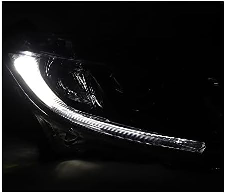 ZMAUTOPTS LED TUBO HALOGEN PROJETOR DE HALOGH FARÇONS BLACK W/6 DRL branco compatível com -2021 Honda Civic