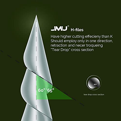 JMU Endodontic Root Canal H Arquivos H, aço inoxidável Uso de arquivo H, 15-40, 31mm, 6pcs/caixa