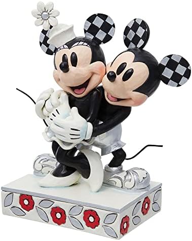 Enesco Jim Shore Disney Traditions 100 anos de admiração Minnie e Mickey Mouse Husping Fatupe, 7,25 polegadas, multicolor