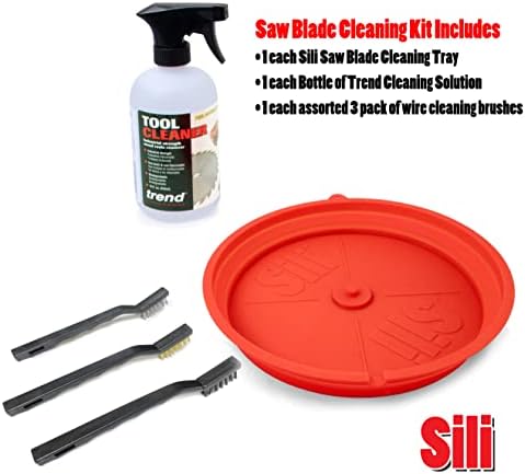 O kit de limpeza de lâmina de serra Sili Deluxe inclui a bandeja de limpeza de lâmina de serra Sili com limpeza de tendência/500 limpador