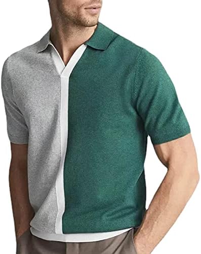 Camisetas de verão bmisEgm para homens machos primavera e verão grosso jacquard botão curto tricotar as camisetas Top T Top T for Men Pack