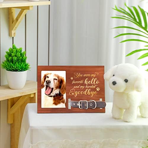 Amyhill cão memorial picture moldura de madeira personalizada colarinho de gola de estimação cão cão quadro de gama de animais