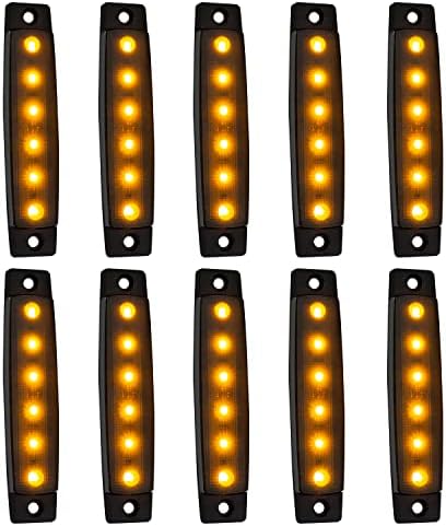 10 pacote dc 12V âmbar fumado 3,8 6 LED LIDADE LIVRES LIVRES LUZES DE LIMPENCIA LUZ BARRA PARA INDICADOR DE INDIGADOR LIGHT LIGHT LIGH