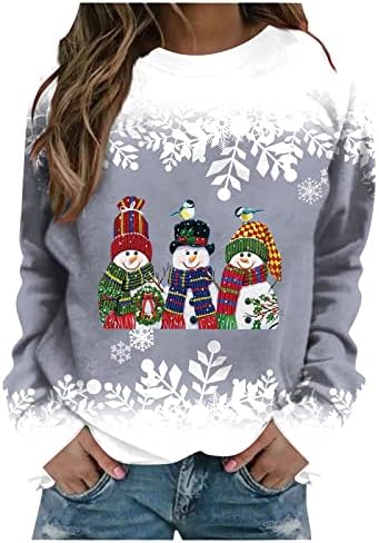 Crewneck Sweatshirt Mulheres PLUS TAMANHAS PLASS PRIMATIVAS DE PRIMEIRA DE NASTIMENTO ENIFICADO COMPLETO TOPS DE QUETO BONITO PARA