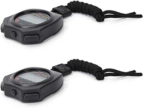Stopwatch Timers, 2 PCs Sports Stopwatch Timer, Multifuncional Digital LCD Handheld Stopwatch para corrida de corridas