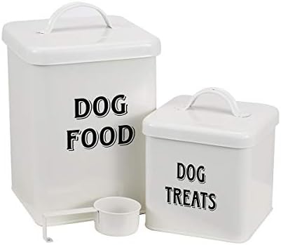 Morezi Dog Food Storage Contêiner Farmhouse Pet Food Treats com tampa e colher, latas de carteira robusta perfeitas