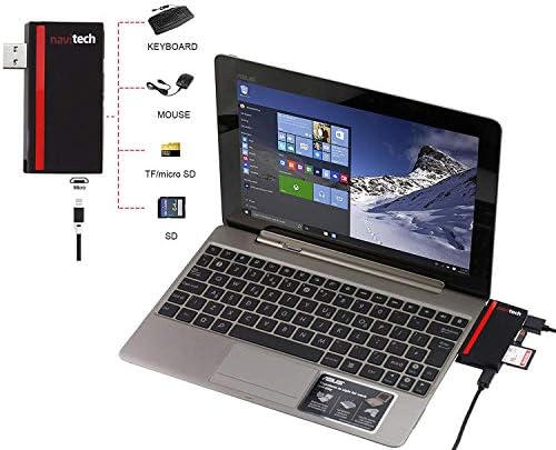 Navitech 2 em 1 laptop/tablet USB 3.0/2.0 Adaptador de cubo/micro USB Entrada com SD/micro sd leitor de cartão compatível com o asus zenbook flip ux360ca 13,3 polegadas