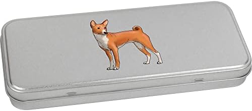 Azeeda 'Basenji' Metal Articled Stationery Tin / Storage Box